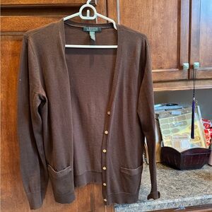 Ralph Lauren Brown Cardigan Sweater